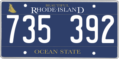 RI license plate 735392