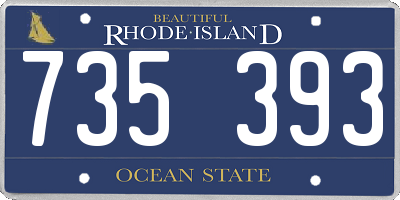 RI license plate 735393