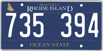 RI license plate 735394