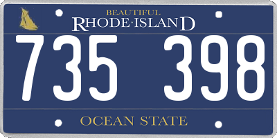 RI license plate 735398