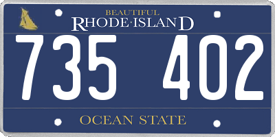 RI license plate 735402