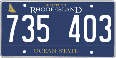 RI license plate 735403