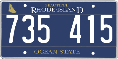 RI license plate 735415
