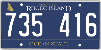 RI license plate 735416