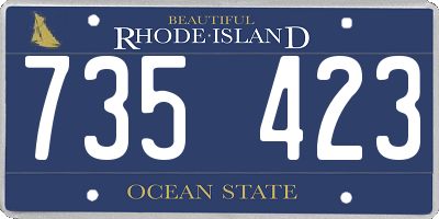 RI license plate 735423