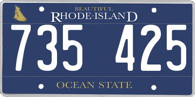 RI license plate 735425