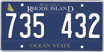 RI license plate 735432