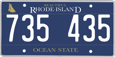 RI license plate 735435