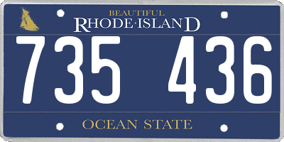 RI license plate 735436