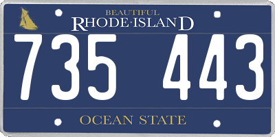 RI license plate 735443