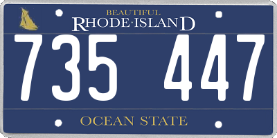 RI license plate 735447