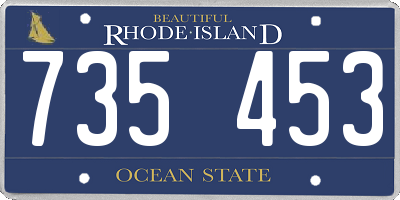 RI license plate 735453