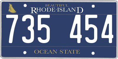 RI license plate 735454