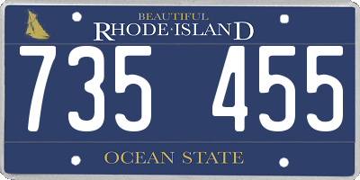 RI license plate 735455