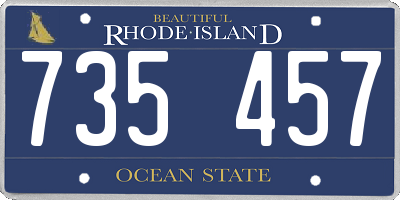RI license plate 735457
