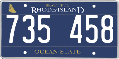 RI license plate 735458