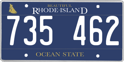 RI license plate 735462