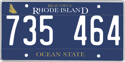 RI license plate 735464