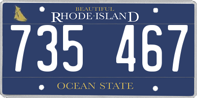 RI license plate 735467