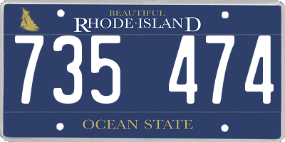 RI license plate 735474