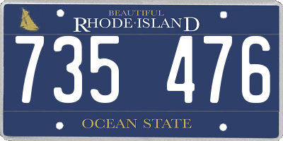 RI license plate 735476
