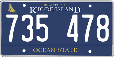 RI license plate 735478
