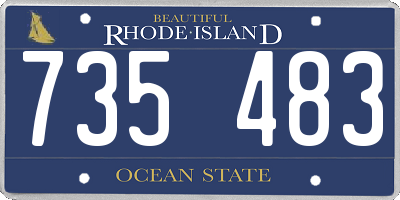 RI license plate 735483