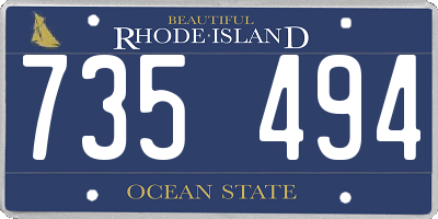 RI license plate 735494