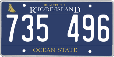 RI license plate 735496