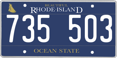 RI license plate 735503