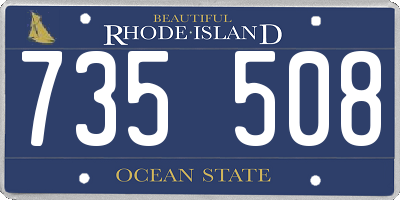 RI license plate 735508