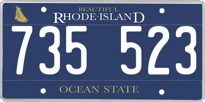 RI license plate 735523