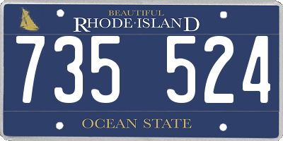 RI license plate 735524