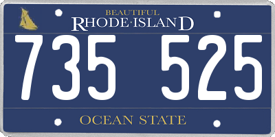 RI license plate 735525