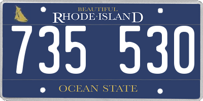 RI license plate 735530