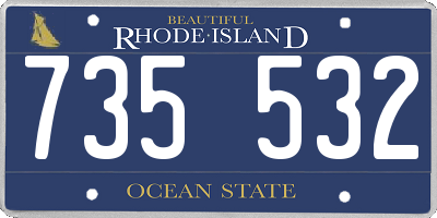 RI license plate 735532