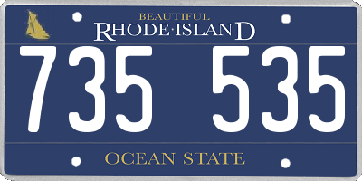 RI license plate 735535