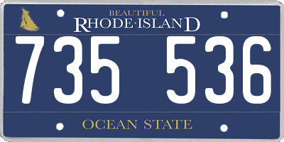 RI license plate 735536