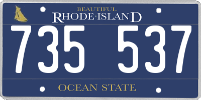 RI license plate 735537