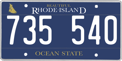 RI license plate 735540