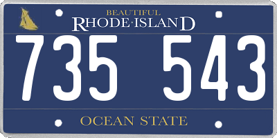RI license plate 735543