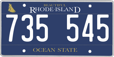 RI license plate 735545