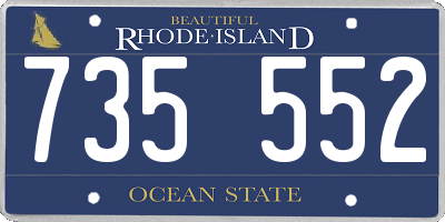 RI license plate 735552