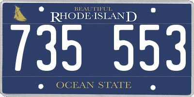 RI license plate 735553
