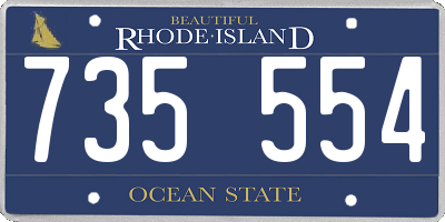 RI license plate 735554