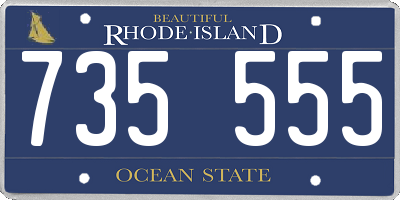 RI license plate 735555