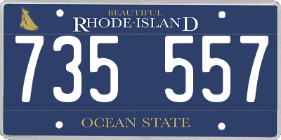 RI license plate 735557