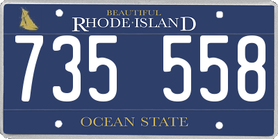 RI license plate 735558