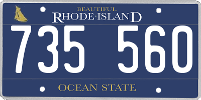 RI license plate 735560