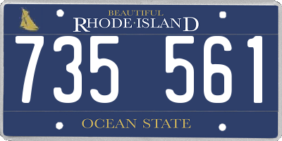 RI license plate 735561